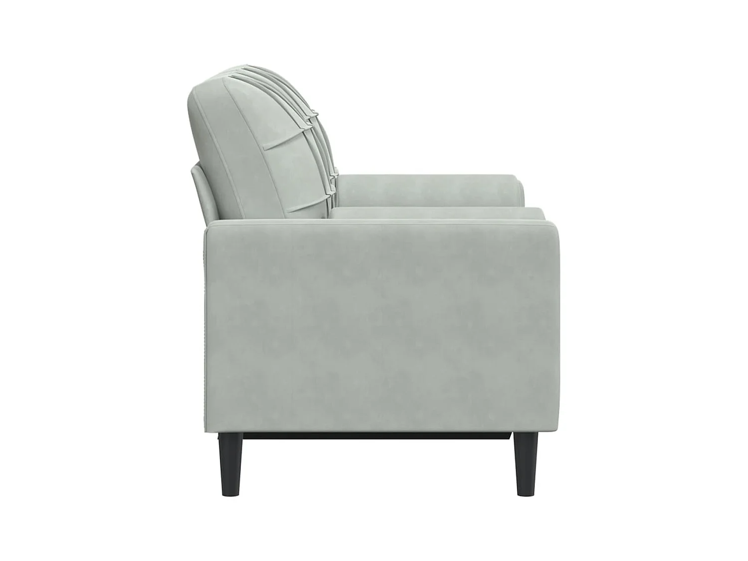 Sofá de 2 plazas con cojines terciopelo gris claro 120 cm