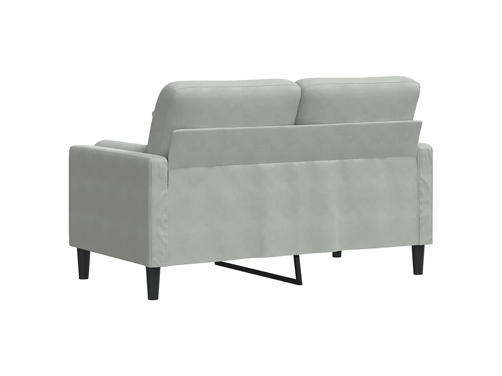 Canapé 2 places avec oreillers gris clair 120 cm velours