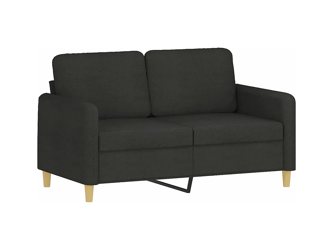 Ensemble de canapés 3 pcs avec coussins Noir Tissu