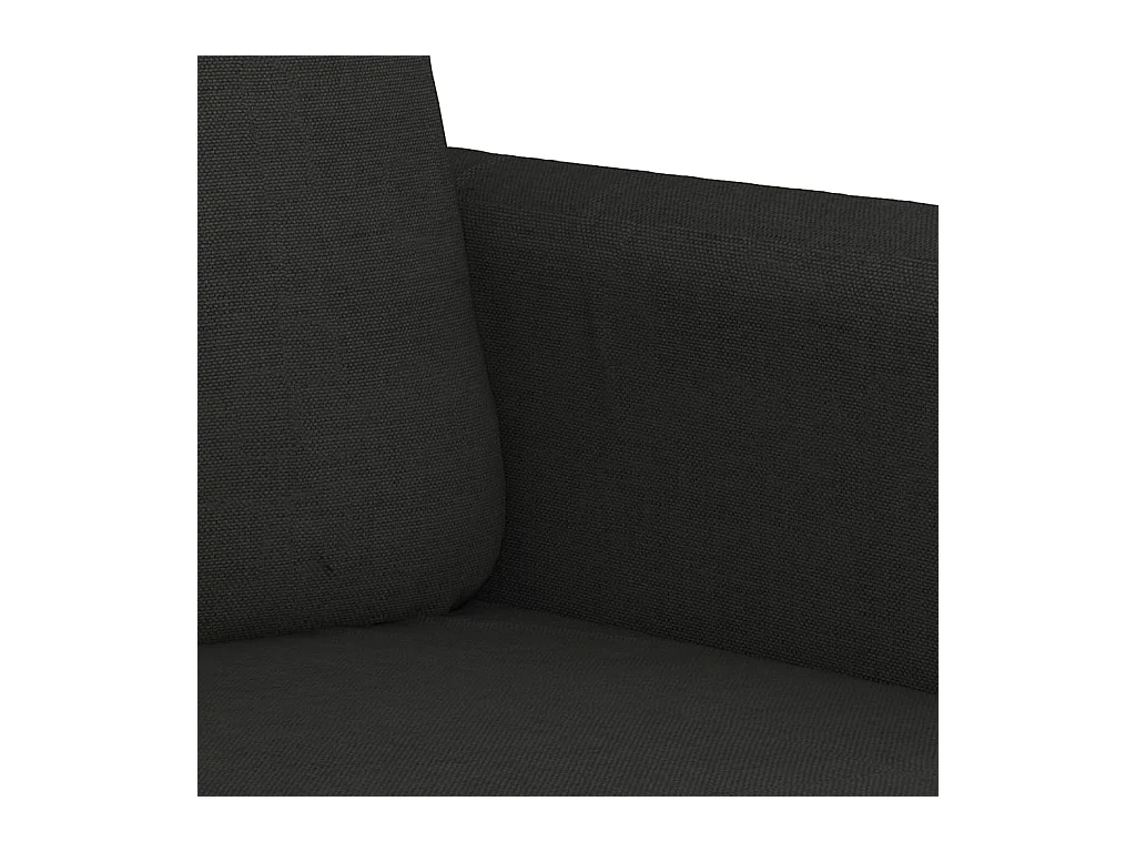 Ensemble de canapés 3 pcs avec coussins Noir Tissu