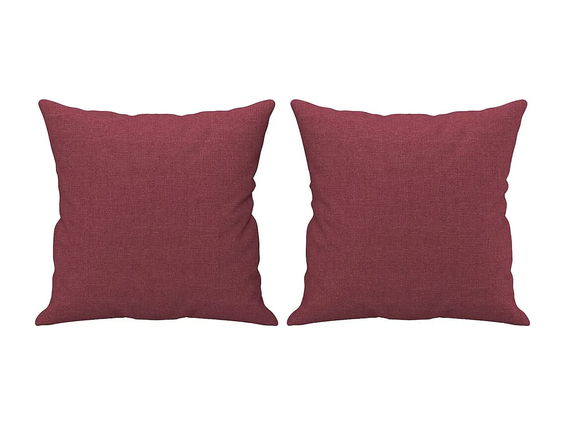 3 pcs conjunto de sofás com almofadas tecido vermelho-tinto