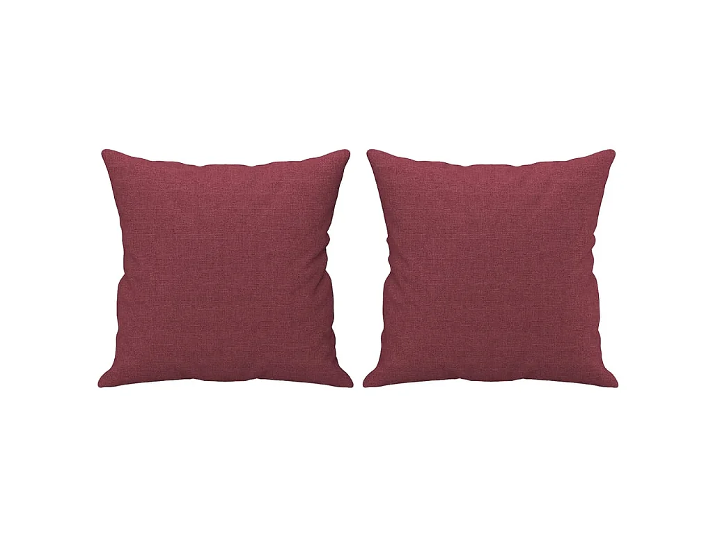 Ensemble de canapés 3 pcs avec coussins rouge bordeaux tissu
