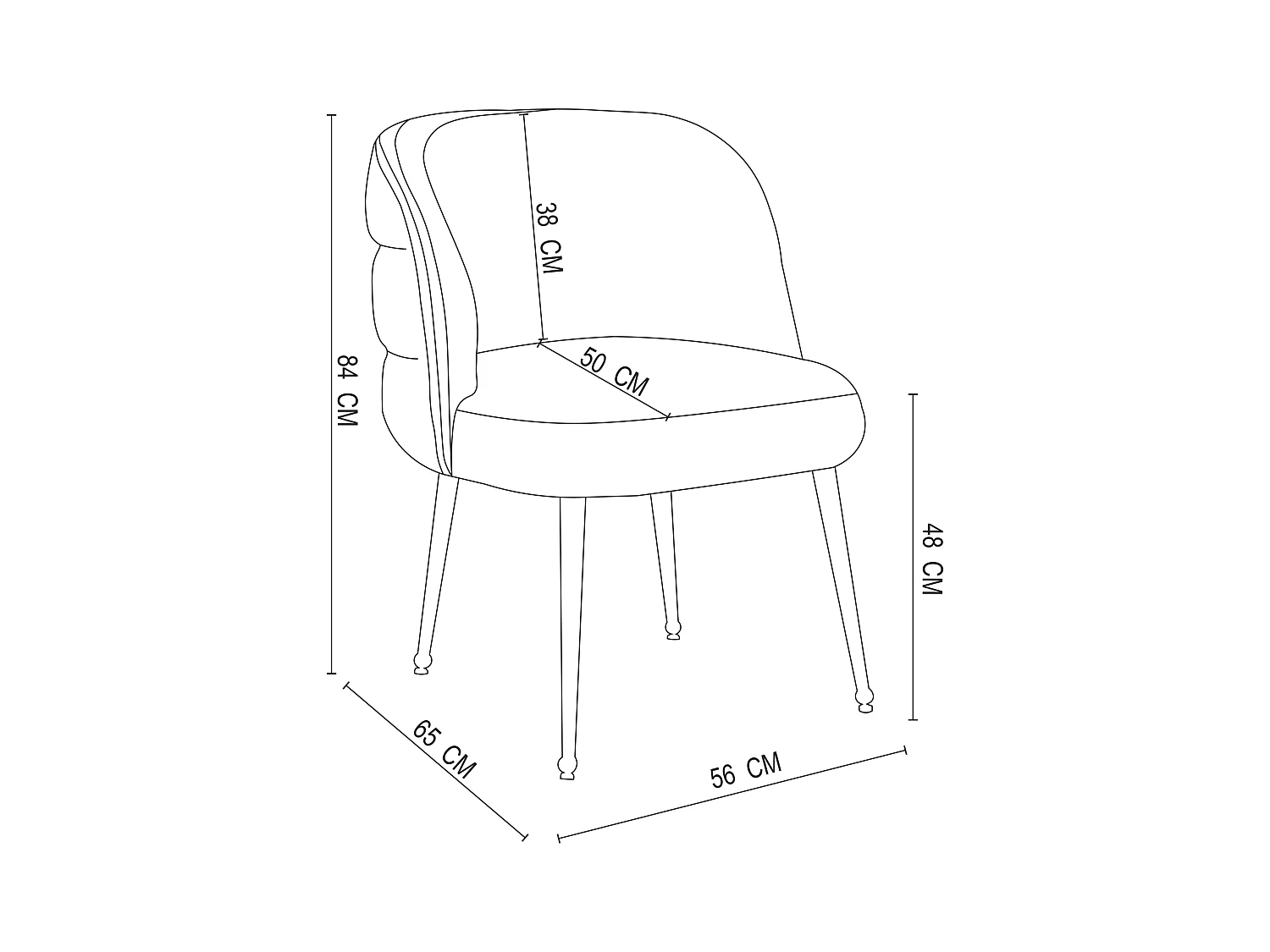 Lot de 2 chaises en chenille et métal noir - Taupe - SARA