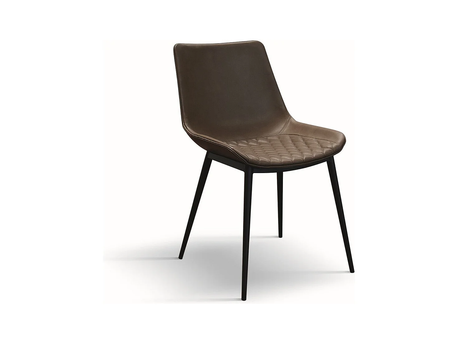 Lote de 2 sillas de piel sintética marrón - CANNES