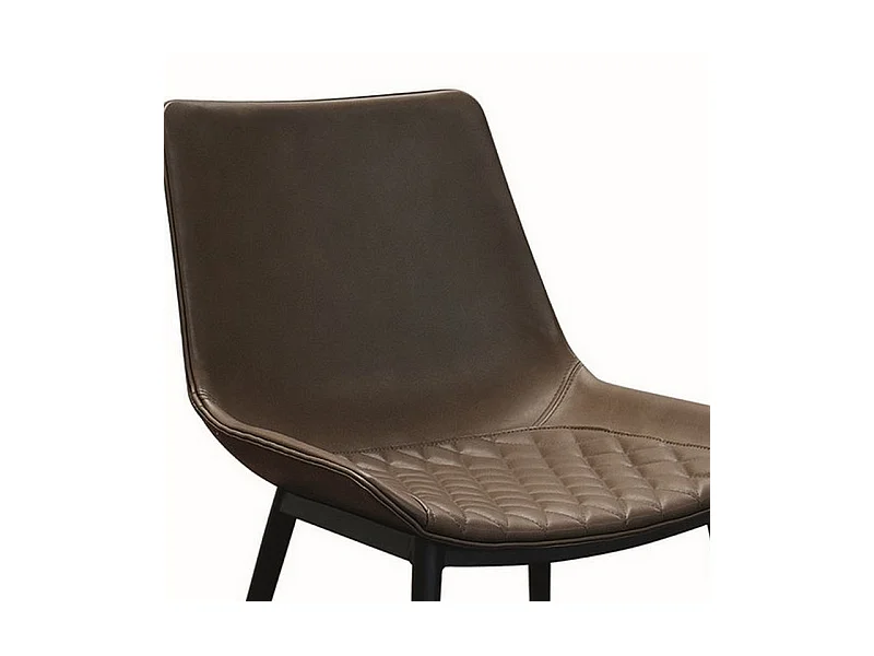 Lote de 2 sillas de piel sintética marrón - CANNES