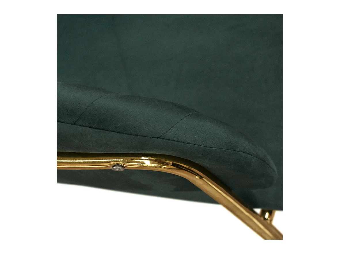 Set van 4 stoelen in groene fluweelstof, frame in goud - ORCHIES
