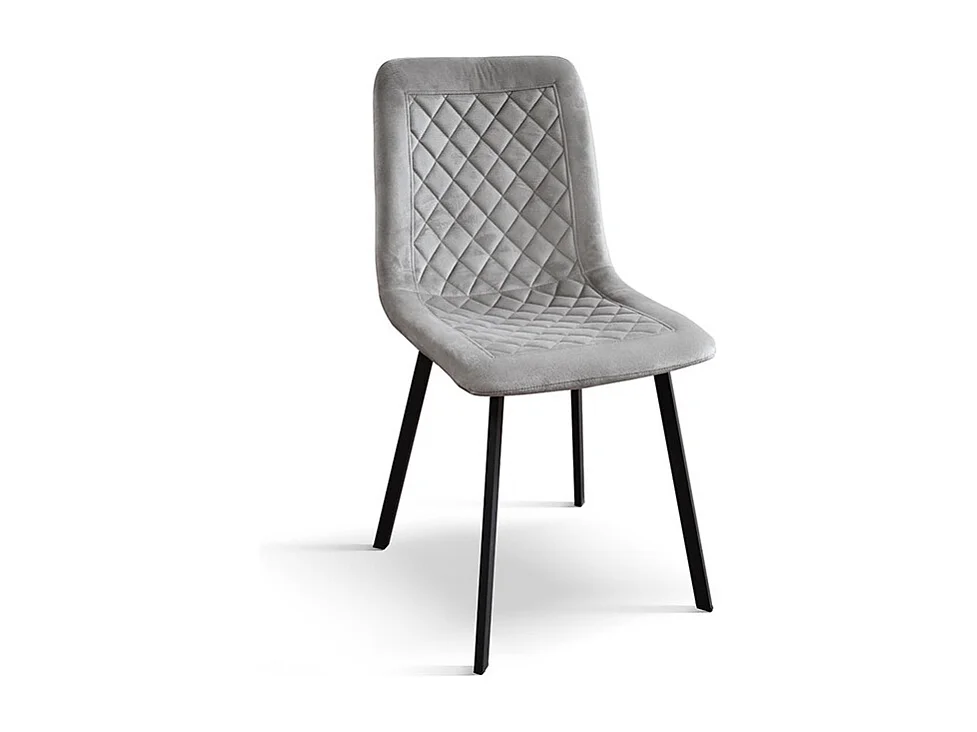 Set van 4 stoelen in grijs fluweel en antraciet metalen poten - NOHO