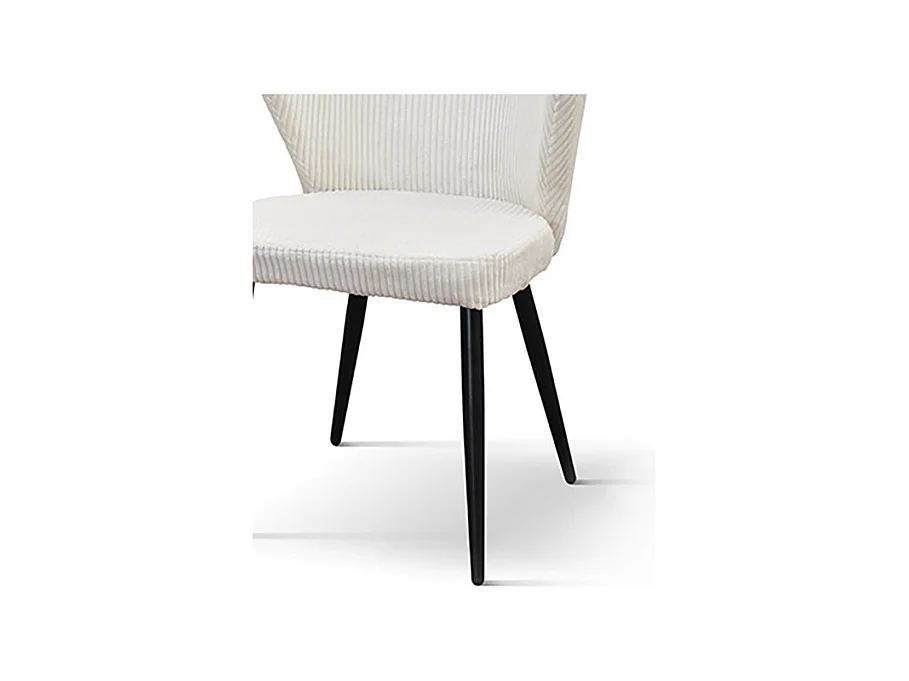 Set van 2 stoelen van stof met fluweeleffect in crème, antraciet poten - MANTES