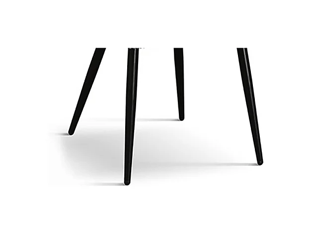 Set van 2 stoelen van stof met fluweeleffect in crème, antraciet poten - MANTES