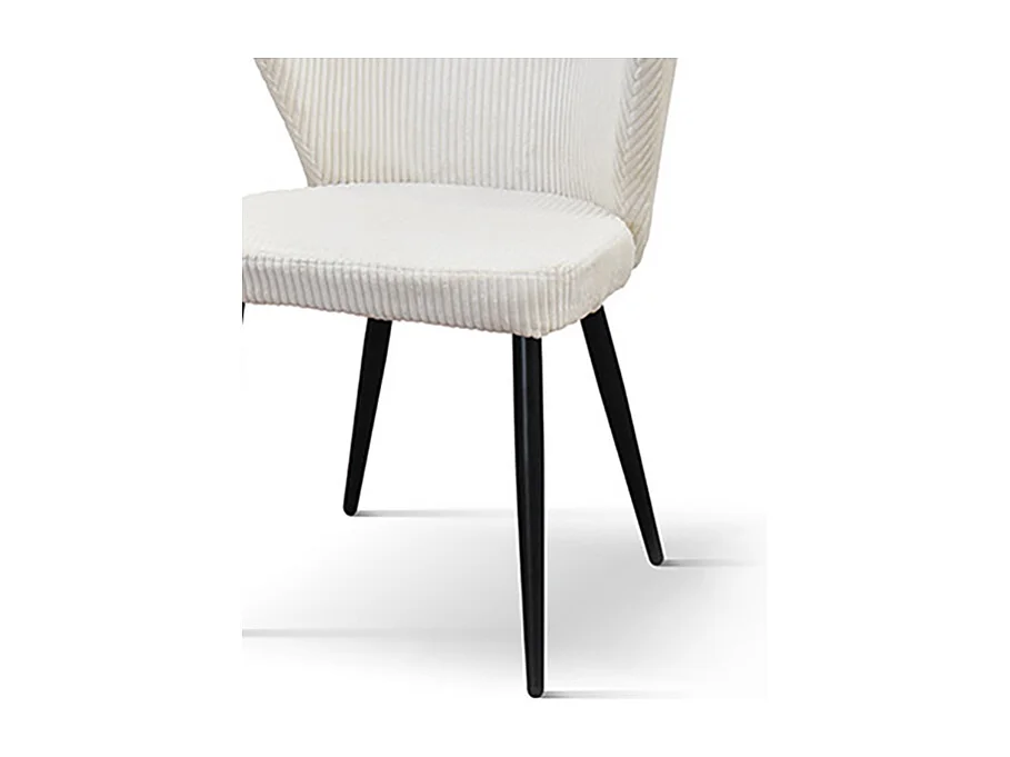 Set van 2 stoelen van stof met fluweeleffect in crème, antraciet poten - MANTES