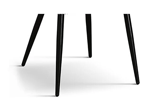 Set van 2 stoelen van stof met fluweeleffect in crème, antraciet poten - MANTES