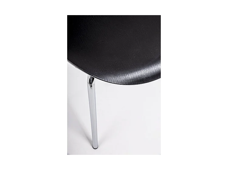 Set mit 4 Stühlen aus schwarzem Polypropylen und verchromten Stahlbeinen - TESSA