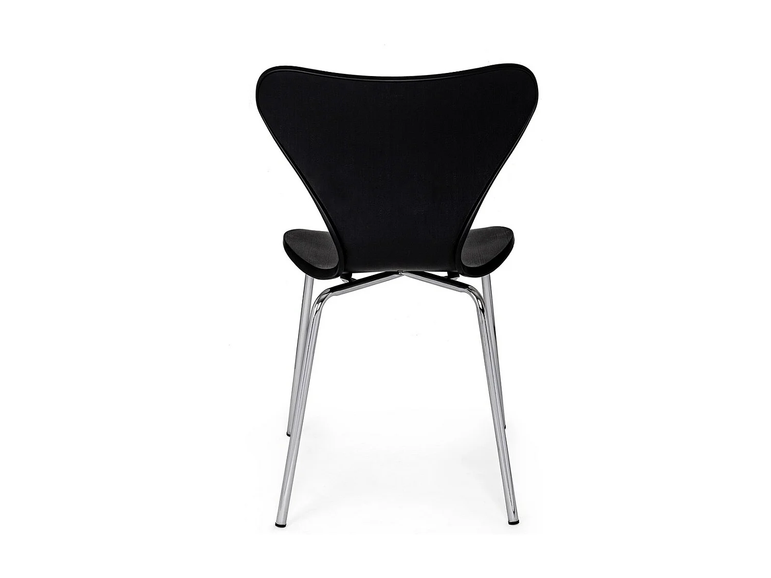 Set di 4 sedie in polipropilene nero e gambe acciaio cromato - TESSA