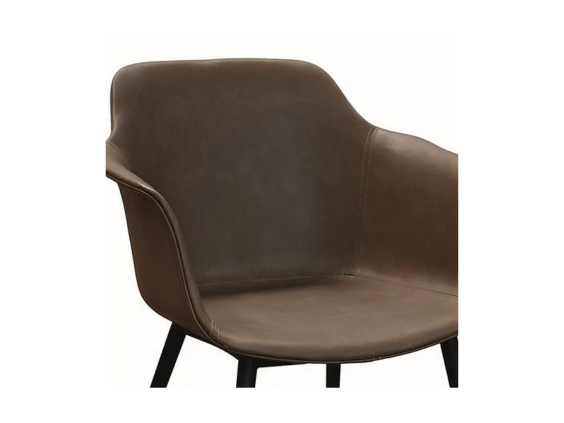 Lot de 2 chaises en simili cuir marron - CANNES