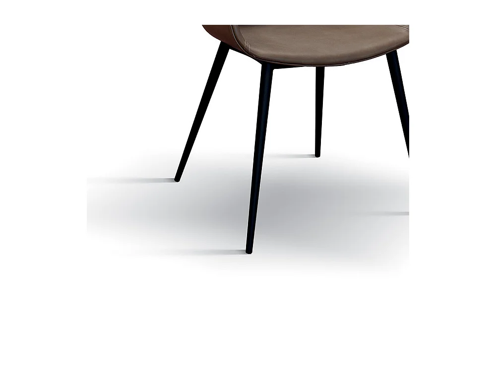 Lot de 2 chaises en simili cuir marron - CANNES