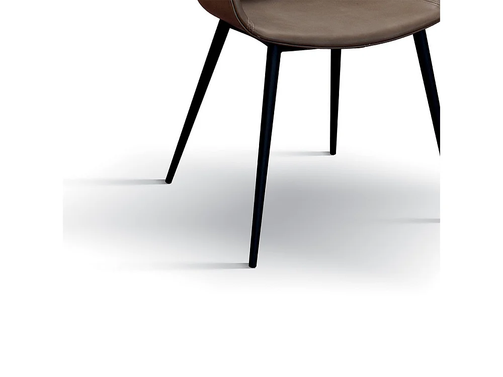 Satz von 2 braunen Kunstlederstühlen - CANNES