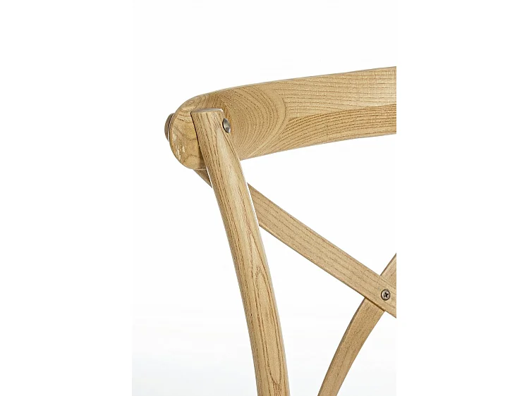 Set van 2 stoelen van bruin iepenhout en natuurlijk rotan - CROSS