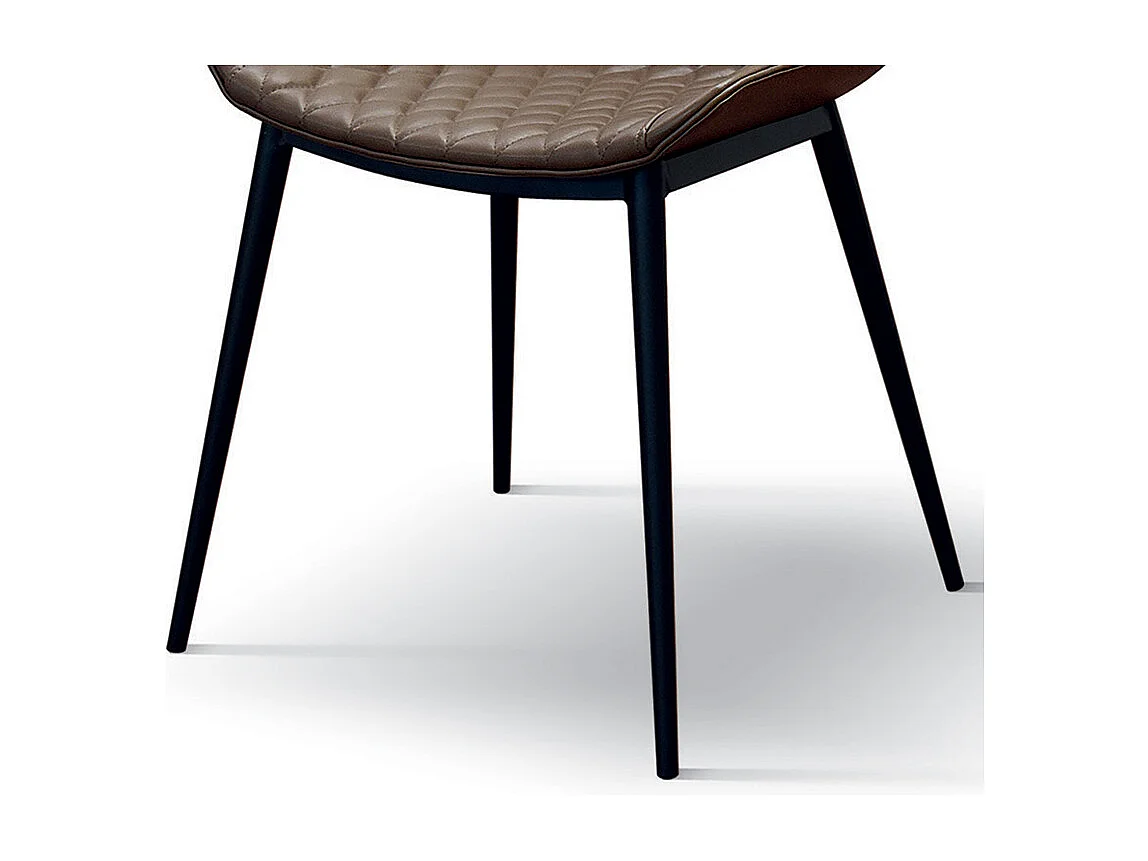 Set di 4 sedie in ecopelle marrone - CANNES