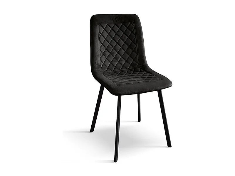 Set van 4 stoelen in zwart fluweel en antraciet metalen poten - NOHO