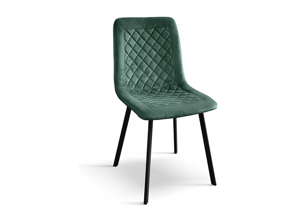 Set van 4 stoelen in groen fluweel en antraciet metalen poten - NOHO