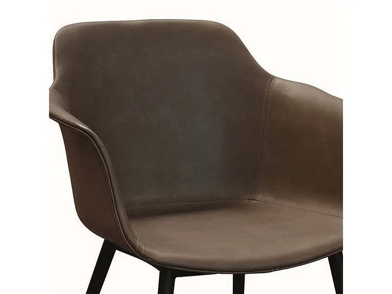 Satz von 4 Stühlen aus braunem Kunstleder - CANNES