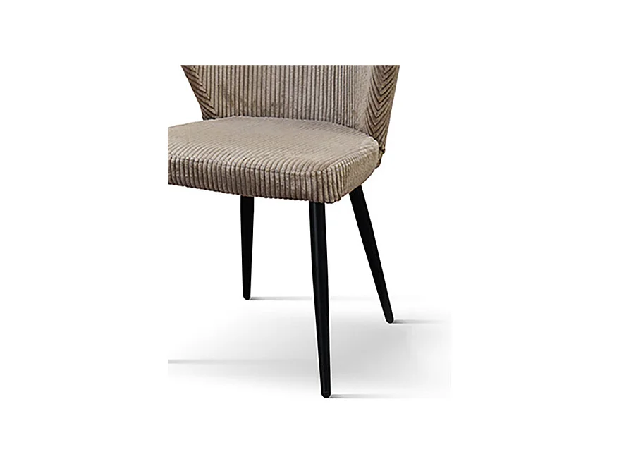 Set van 2 stoelen in stof met duifgrijs fluweeleffect, antracietkleurige poten - MANTES