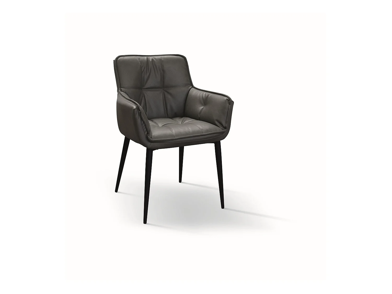 Lot de 4 chaises en simili cuir anthracite - KENSINGTON