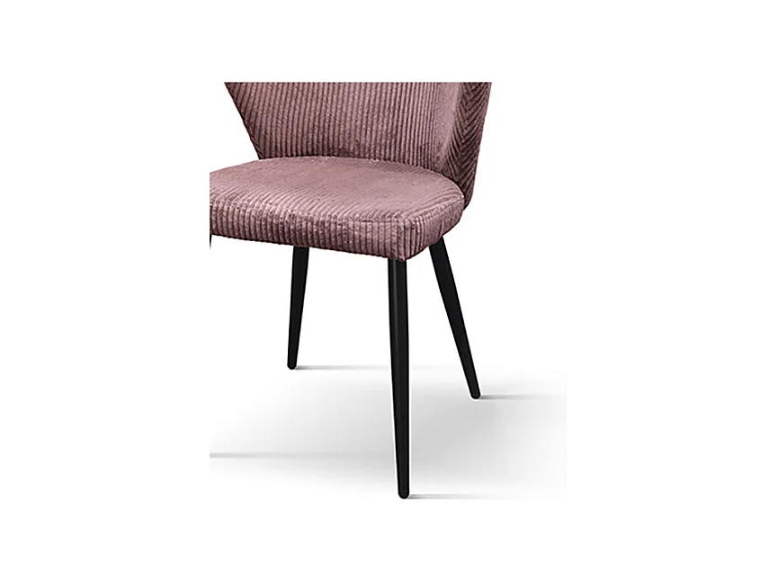 Lot de 2 chaises en tissu effet velours lilas, pieds anthracite - MANTES