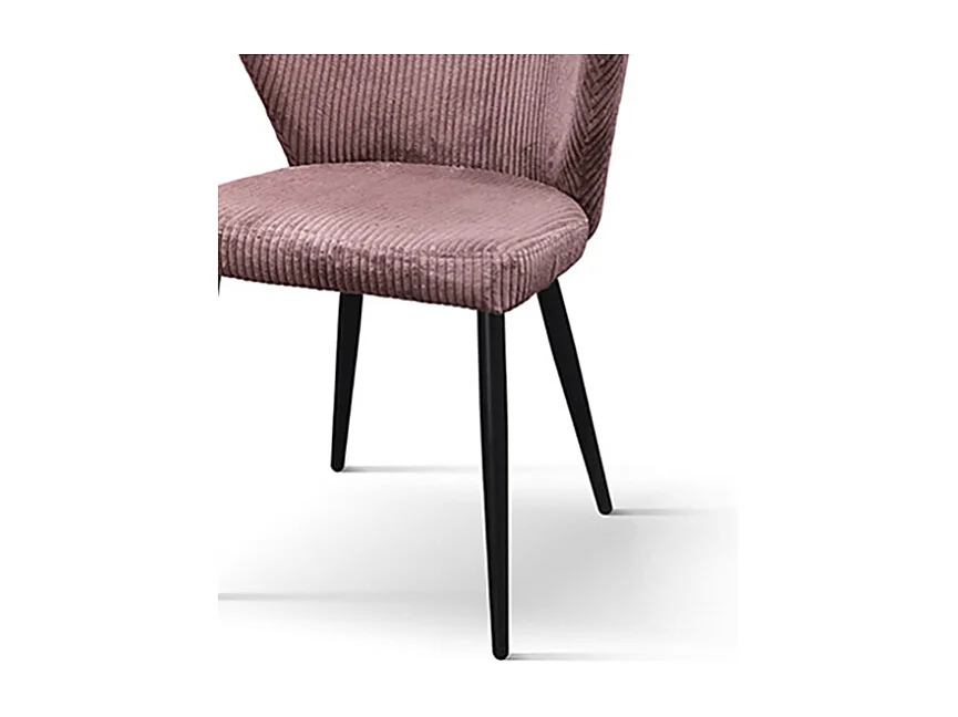 Lot de 2 chaises en tissu effet velours lilas, pieds anthracite - MANTES