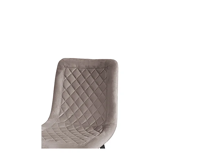 Lot de 4 chaises en tissu effet velours gris tourterelle, pieds anthracite - NOHO