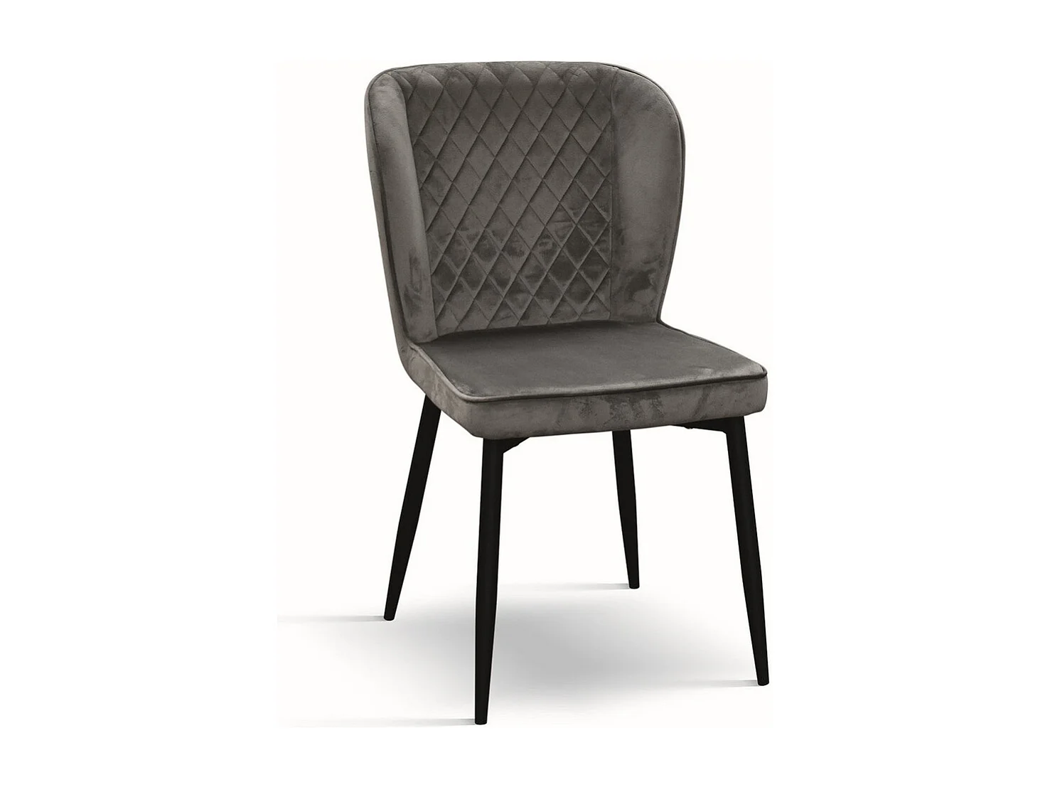 Set van 4 grijze fluwelen stoelen - SOHO