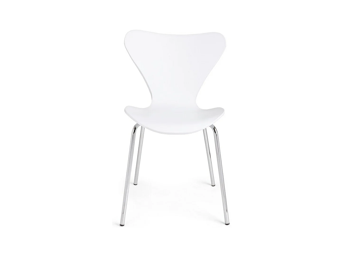 Lot de 4 chaises en polypropylène blanc et pieds en acier chromé - TESSA