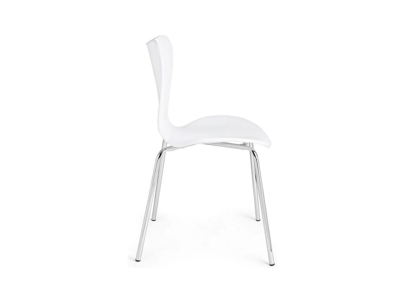 Lot de 4 chaises en polypropylène blanc et pieds en acier chromé - TESSA