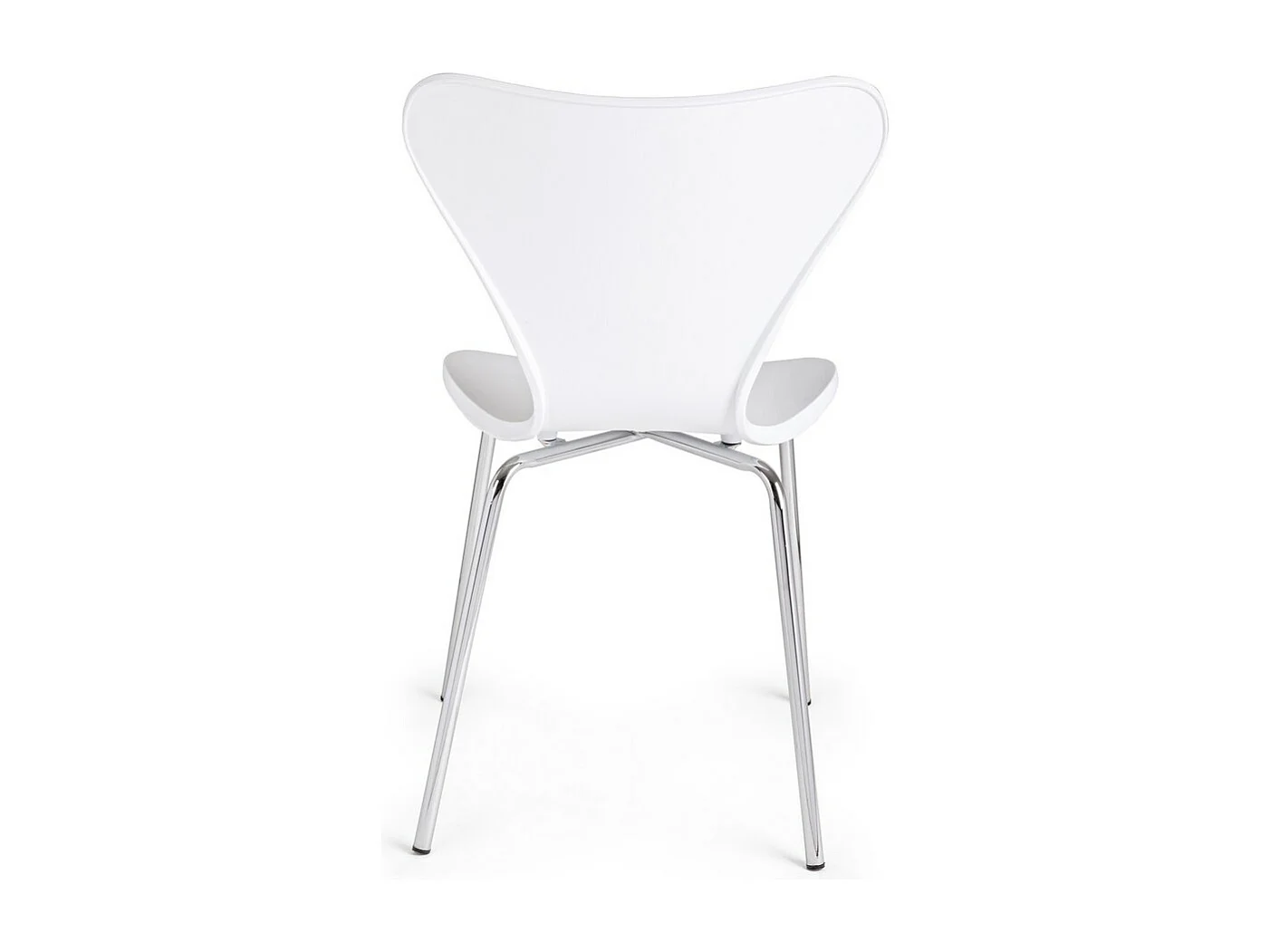 Lot de 4 chaises en polypropylène blanc et pieds en acier chromé - TESSA