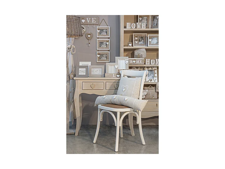 2 Stühle aus weißem Ulmenholz und natürlichem Rattan - CROSS