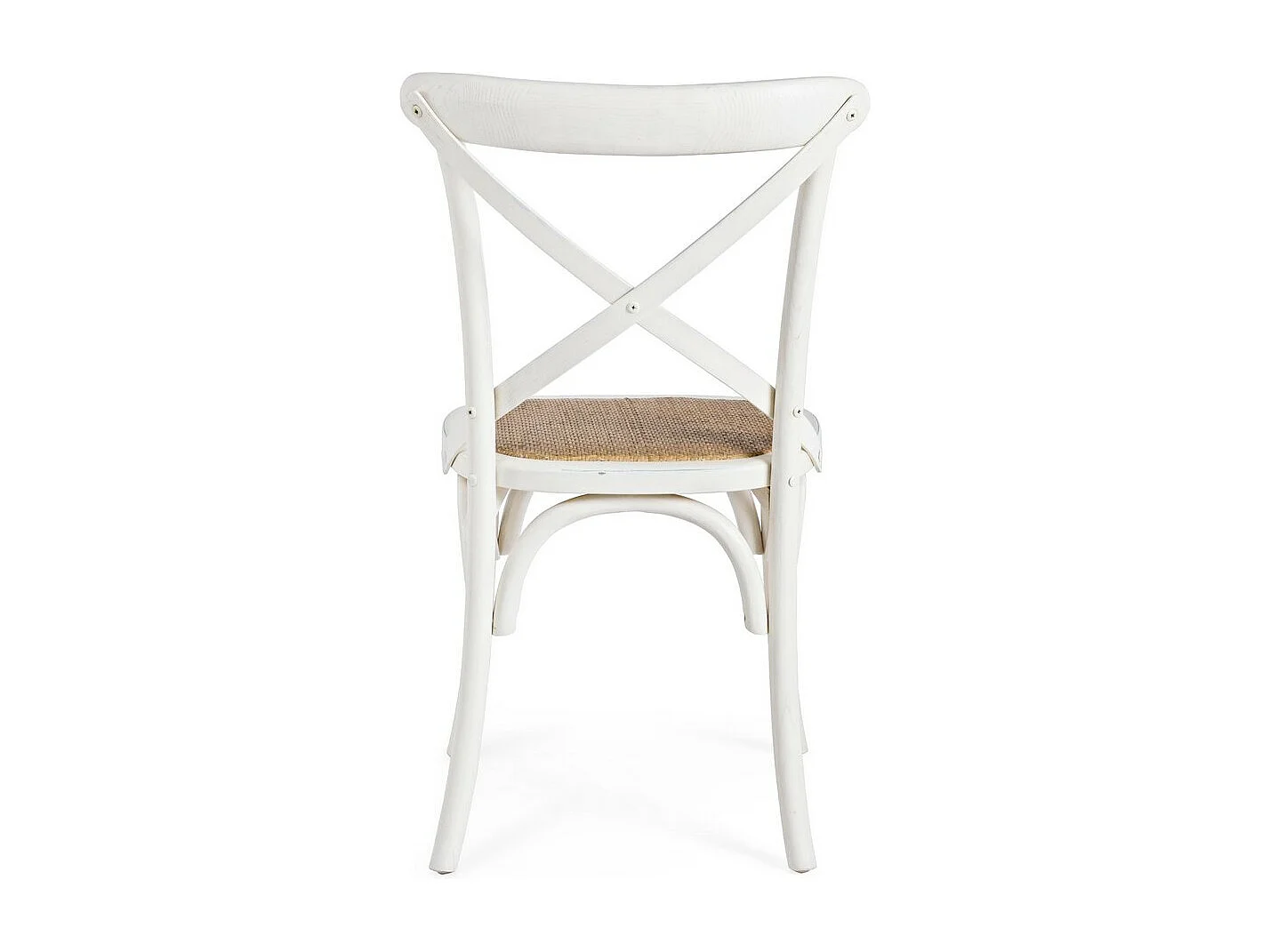 Set van 2 stoelen van wit iepenhout en rotan naturel - CROSS