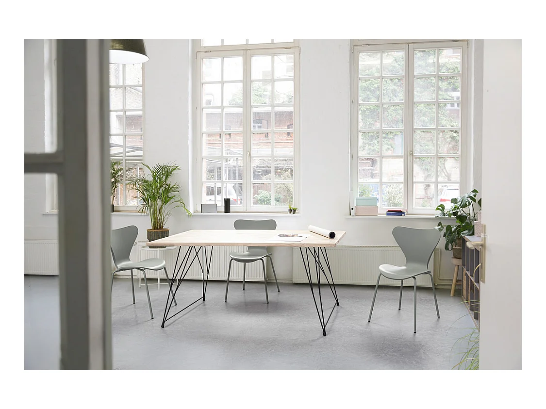 Satz von 4 Stühlen aus Polypropylen und olivgrünen Beinen - TESSA