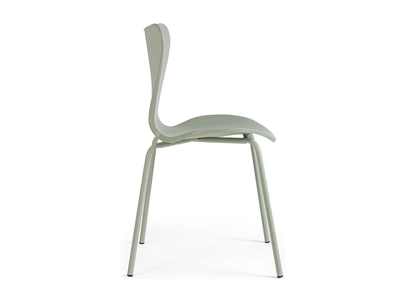 Lot de 4 chaises en polypropylène et pieds vert olive - TESSA