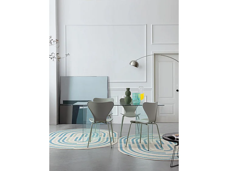 Lot de 4 chaises en polypropylène et pieds vert olive - TESSA