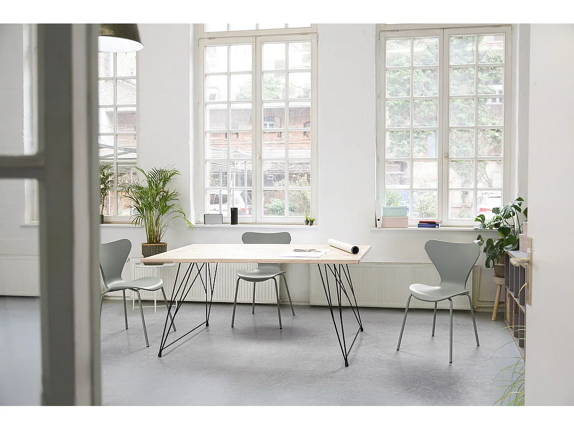 Lot de 4 chaises en polypropylène et pieds vert olive - TESSA