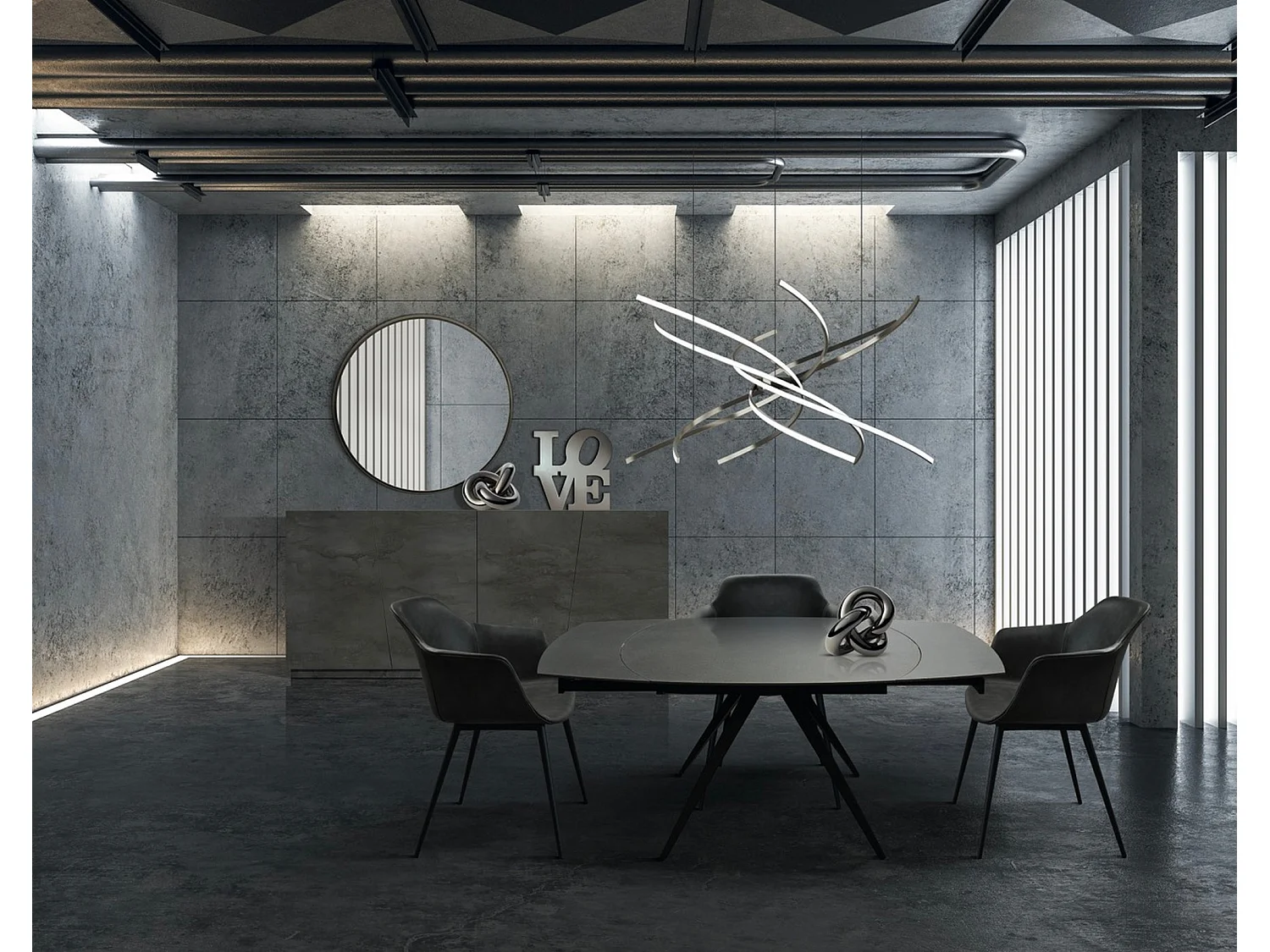 2 Stühle aus anthrazitfarbenem Kunstleder - CANNES