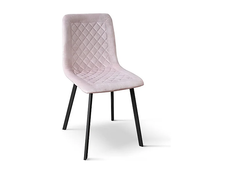 Set aus 4 Stühlen aus rosa Samt und anthrazitfarbenen Metallbeinen - NOHO