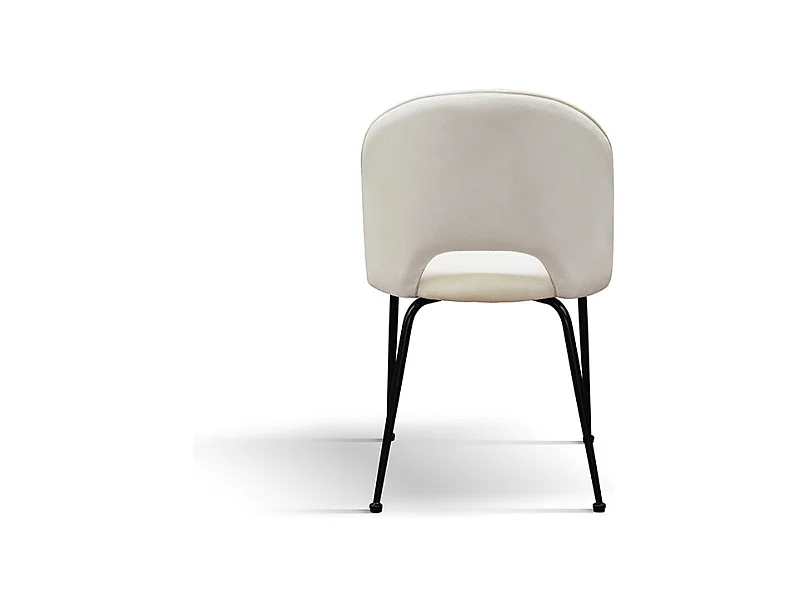 Set mit 4 Stühlen aus beigem Samtstoff, anthrazitfarbene Beine - AVALON