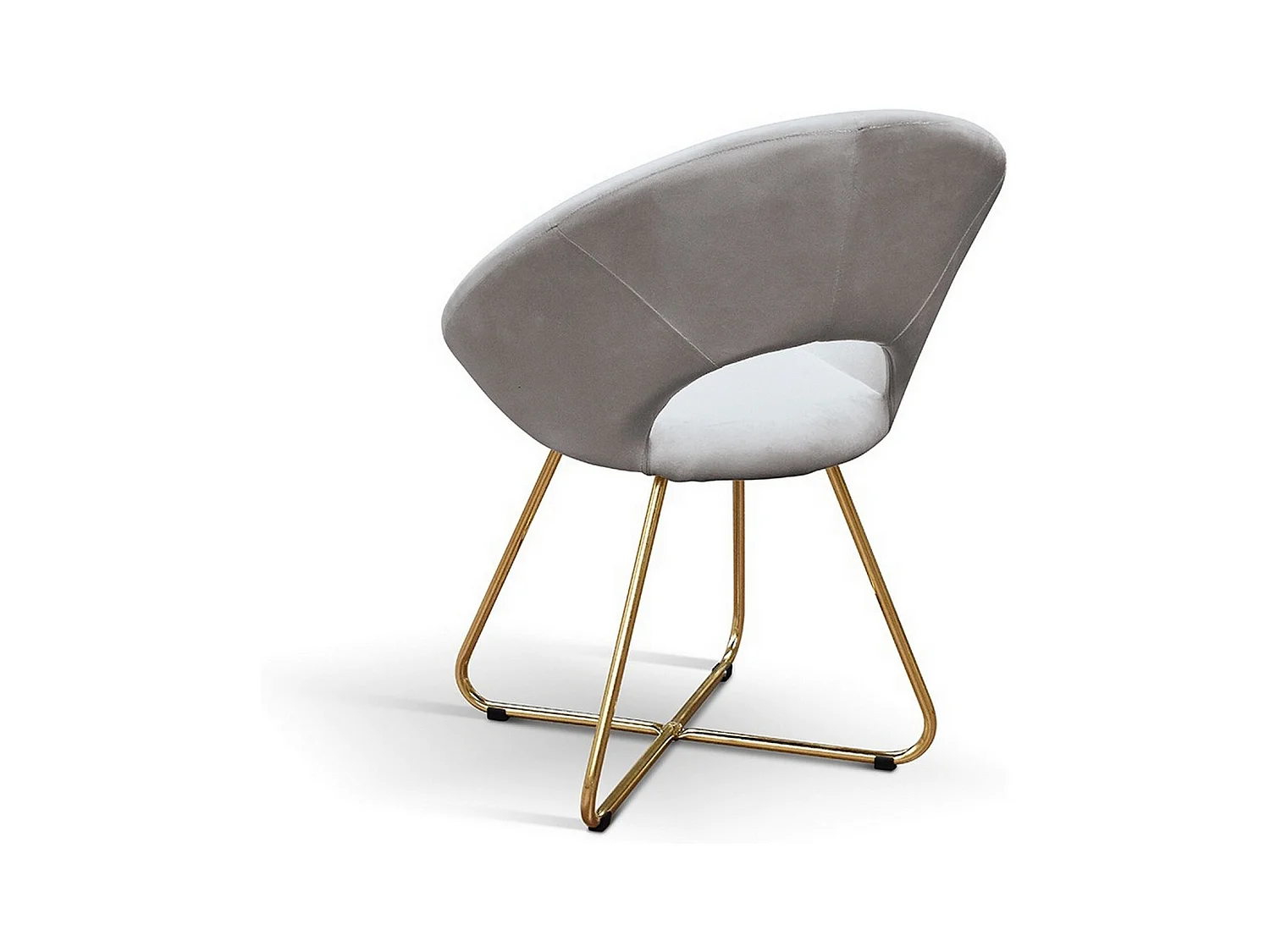 Zestaw 2 foteli, szara tkanina z efektem aksamitu, złota podstawa - ZANTE