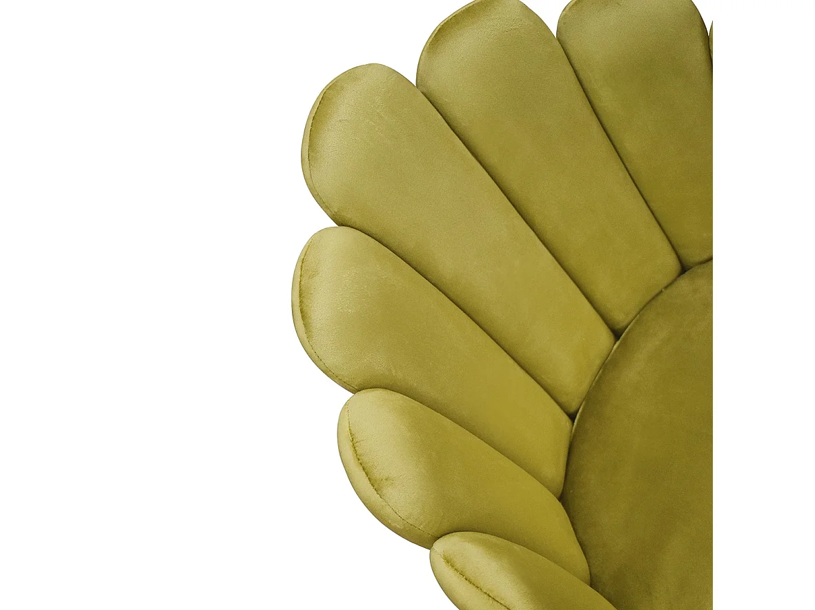 4 Stühle aus Stoff mit Samteffekt, ockergelb, goldene Beine - LILLE