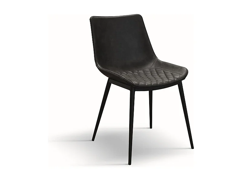 Lot de 4 chaises en simili cuir anthracite - CANNES