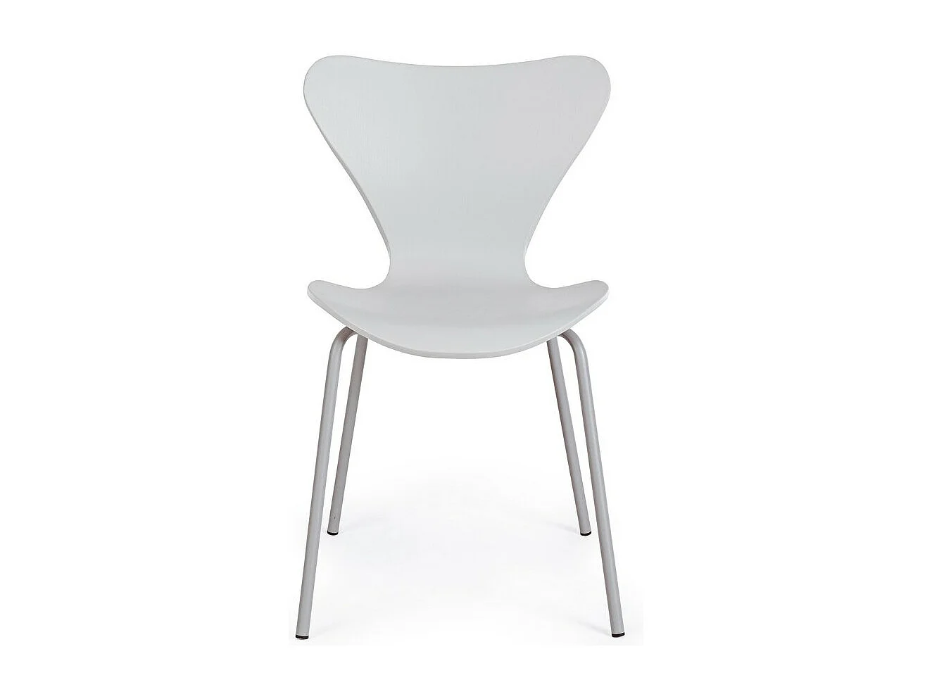 Lot de 4 chaises en polypropylène gris clair avec pieds en acier - TESSA