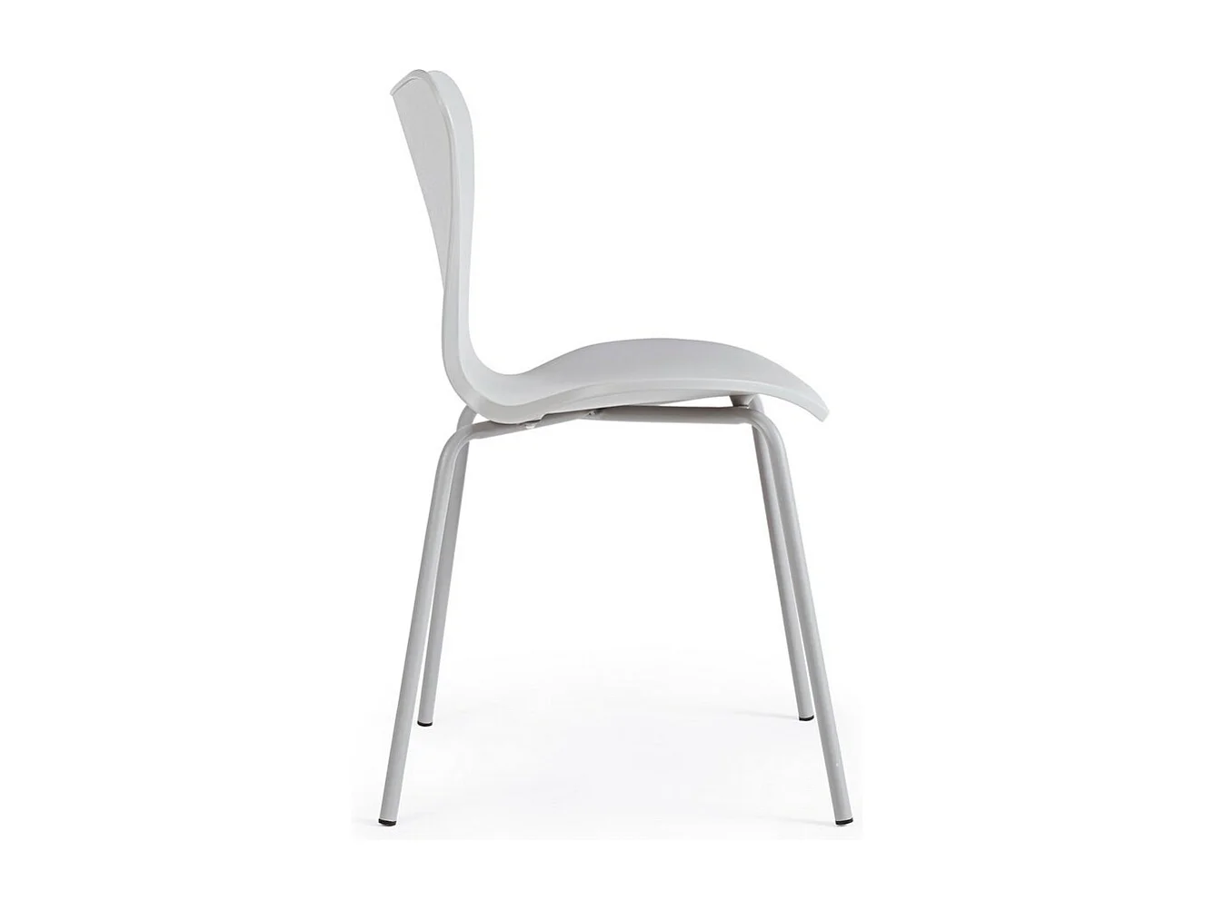 Lot de 4 chaises en polypropylène gris clair avec pieds en acier - TESSA