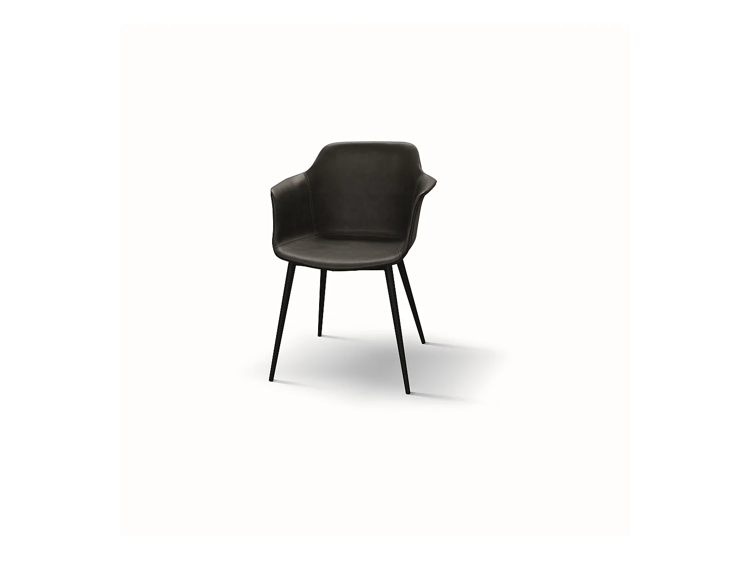 Lot de 4 chaises en simili cuir anthracite - CANNES