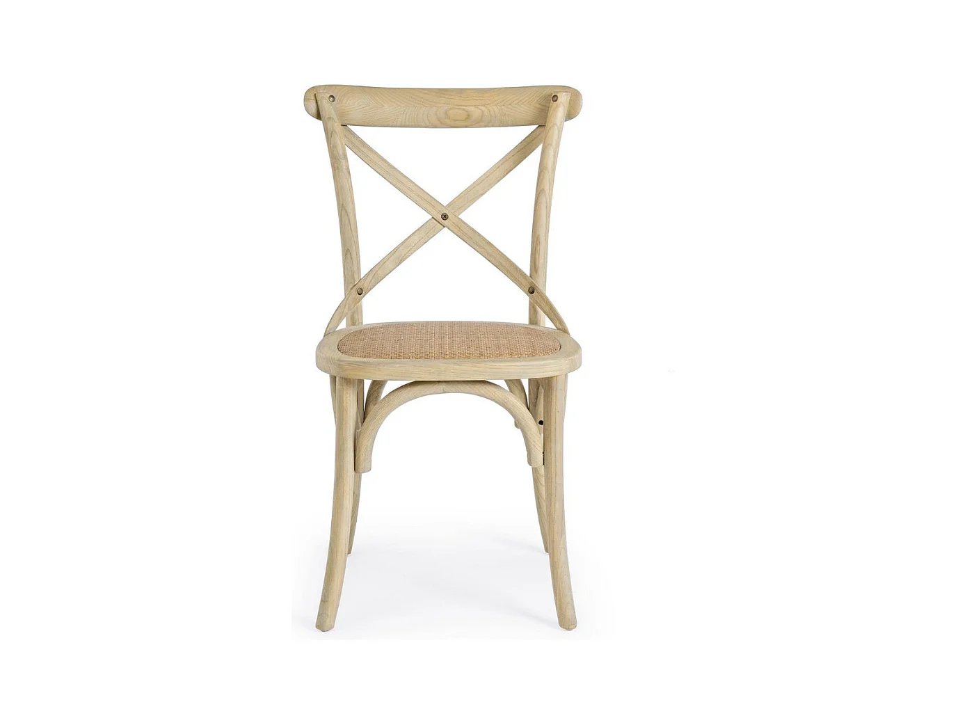 Zestaw 2 krzeseł z naturalnego wiązu i naturalnego rattanu - CROSS